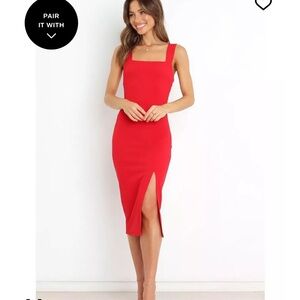 Petal & Pup Vibrant Red Midi Dress